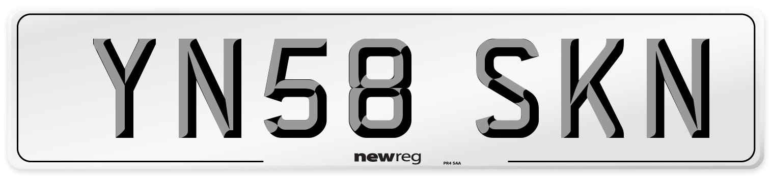 YN58 SKN Number Plate from New Reg